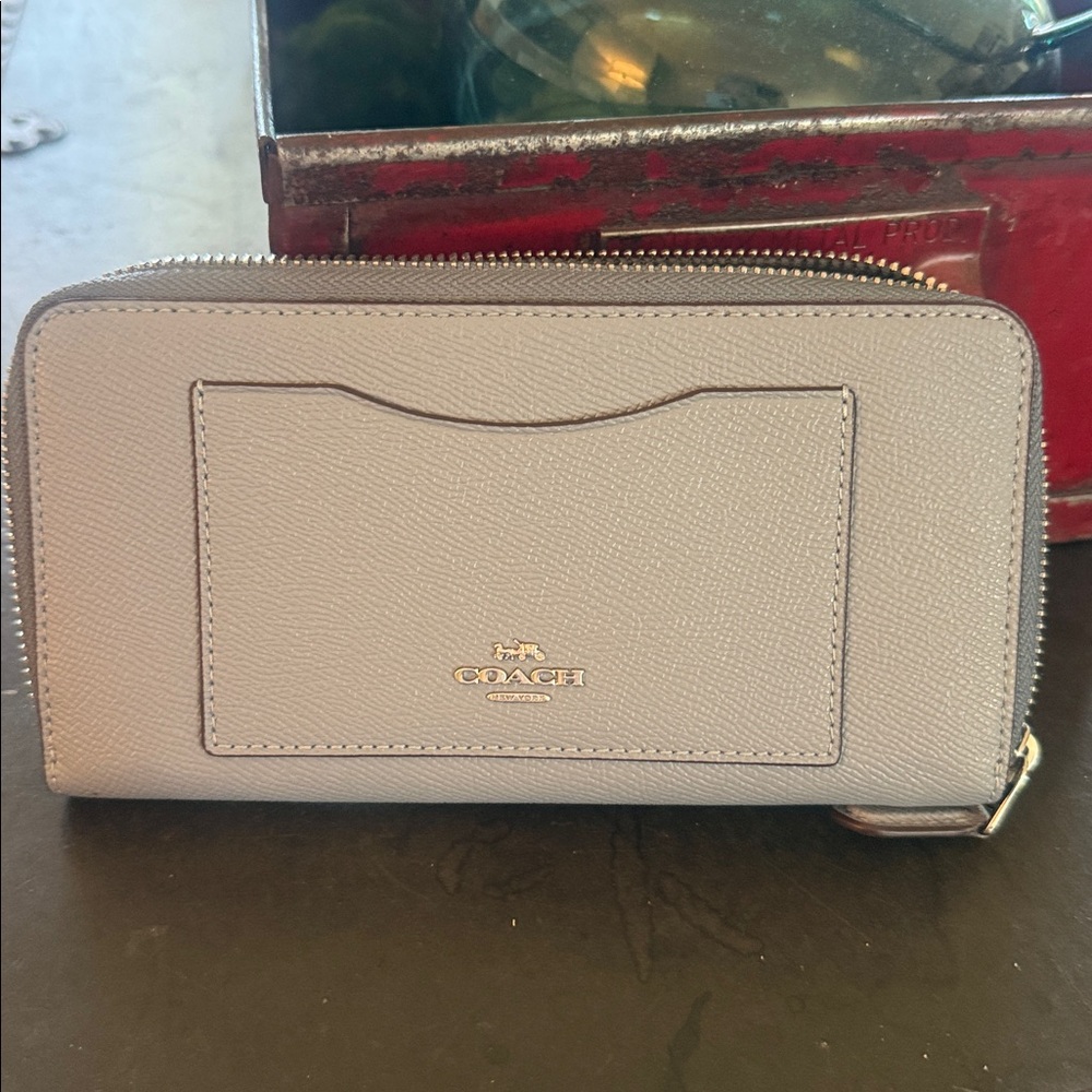 Coach Light blue Leather Zip Wallet